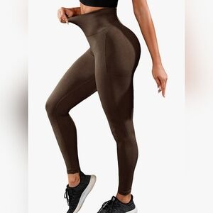 Brown Viral Tummy Tucking Booty Lifting Athletic Leggings size 2XL